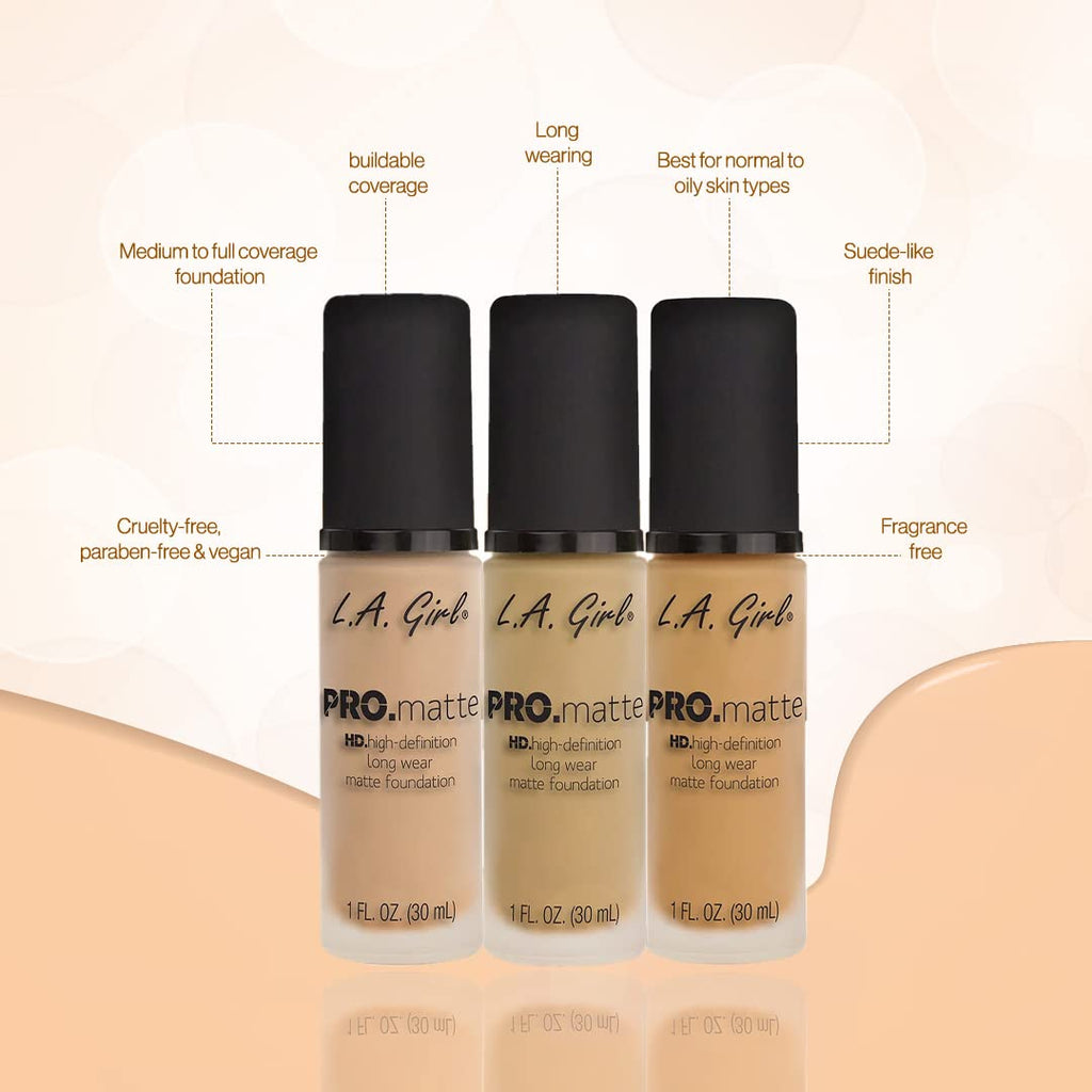 LA GIRL Pro Matte Foundation HD High Definition #GLM | Refills | 3pcs Box