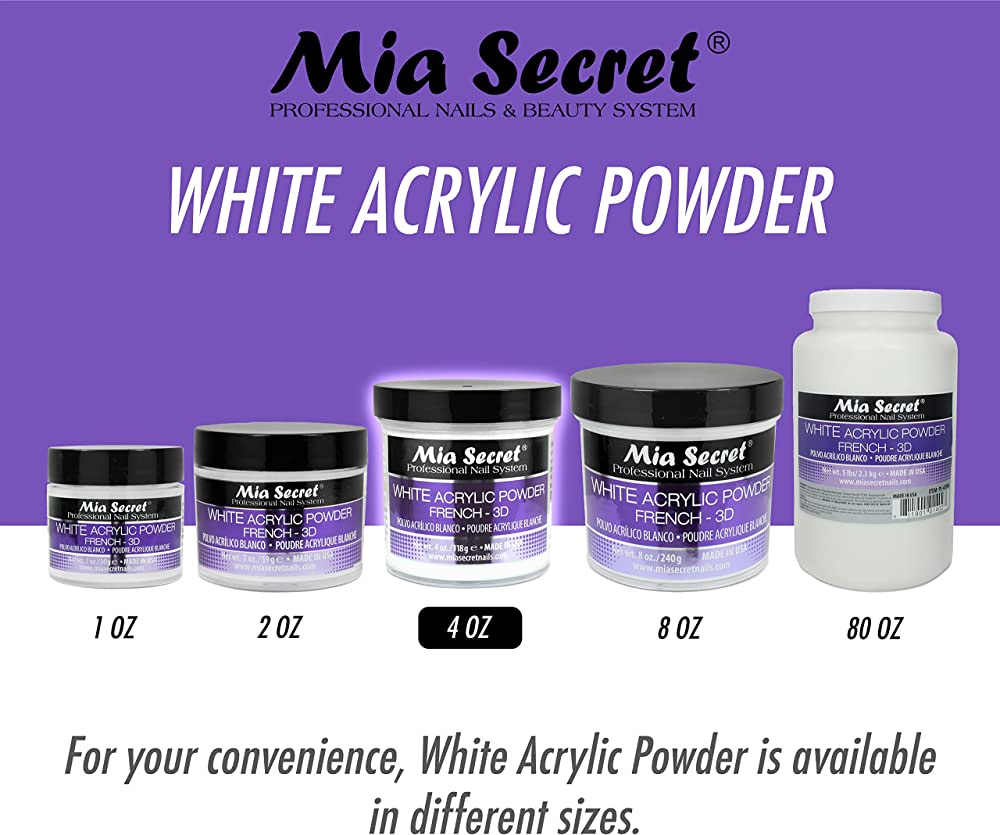 MIA SECRET - WHITE ACRYLIC POWDER - PL420-W