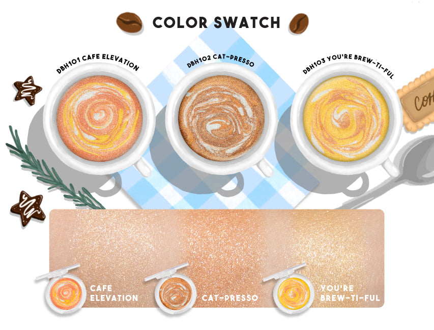 J. CAT BEAUTY Latte Highlighter w/ Display 45pcs Display + Tester