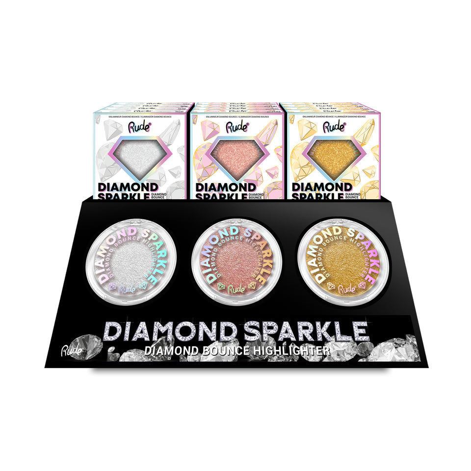RUDE Diamond Sparkle Highlighter w/Display  36pc Display + Tester