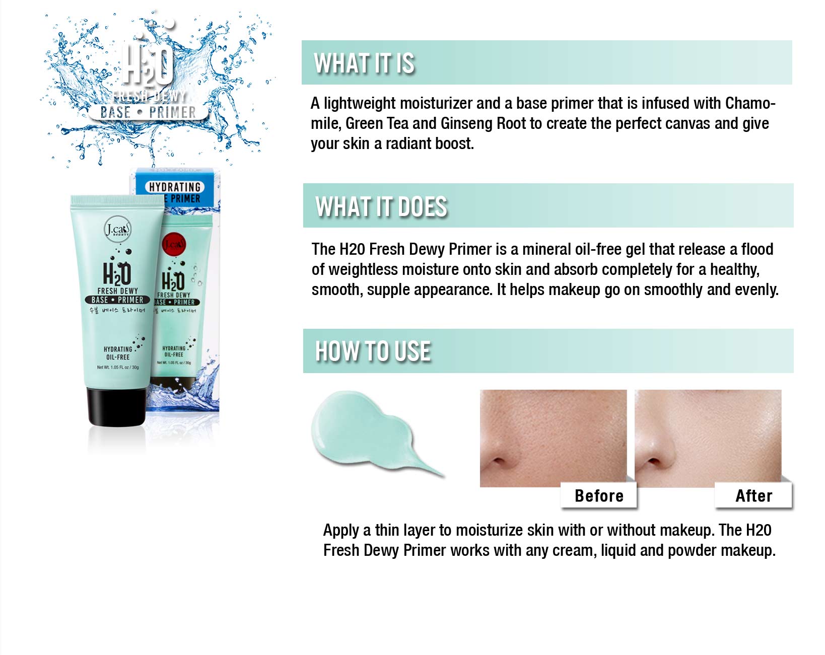 J. CAT BEAUTY H20 Fresh Dewy Base Primer