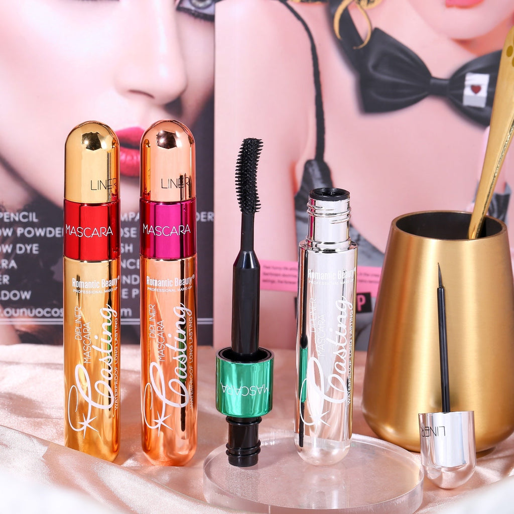 ROMANTIC BEAUTY 2 en 1 Dipliner Mascara Waterproof # E9849 24pcs Display