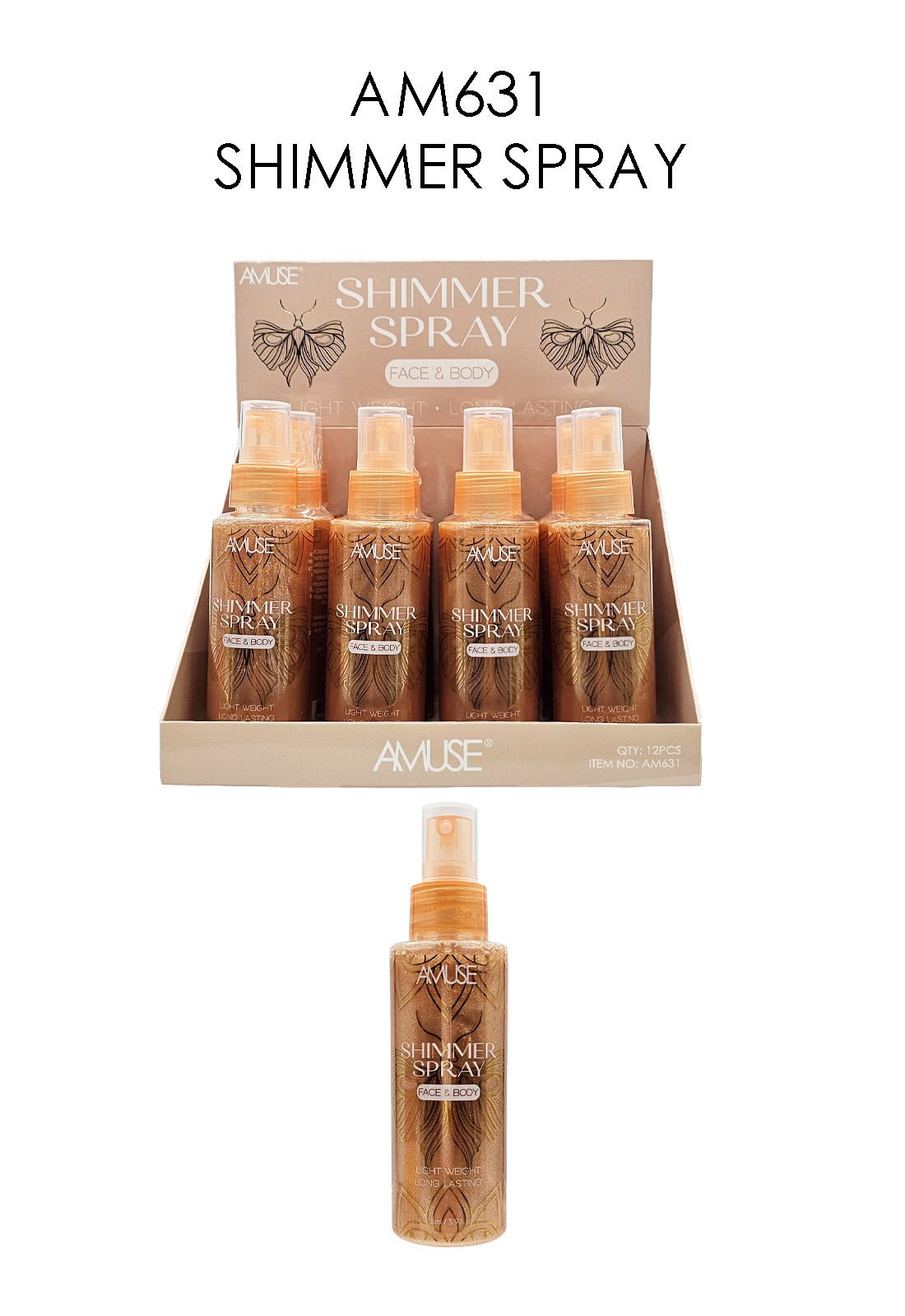 AMUSE COSMETIC Shimmer Spray #AM631 | 12pcs Display