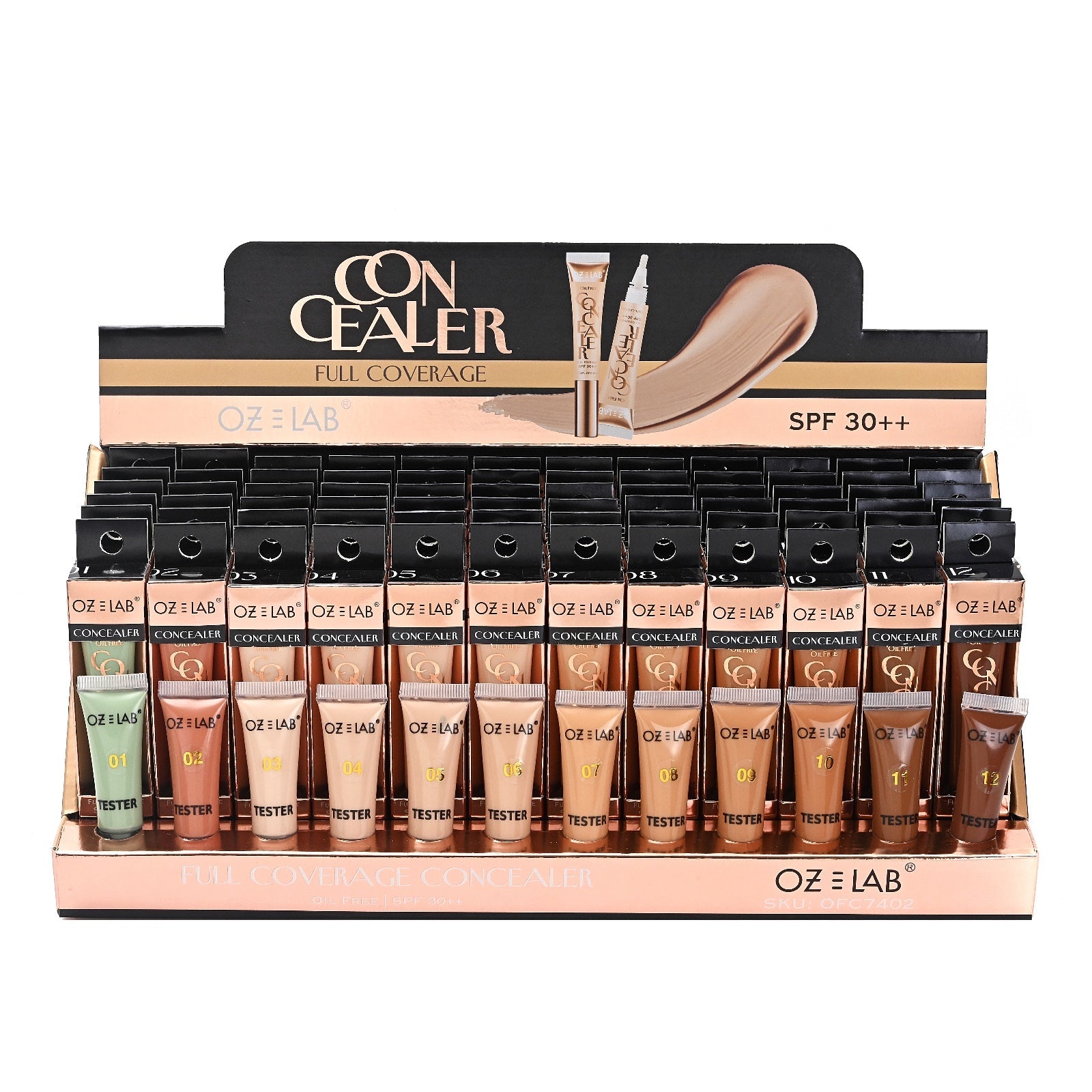 OZ LAB CONCEALER  FULL COVERAGE  SPF30++ / 72pcs display + tester free