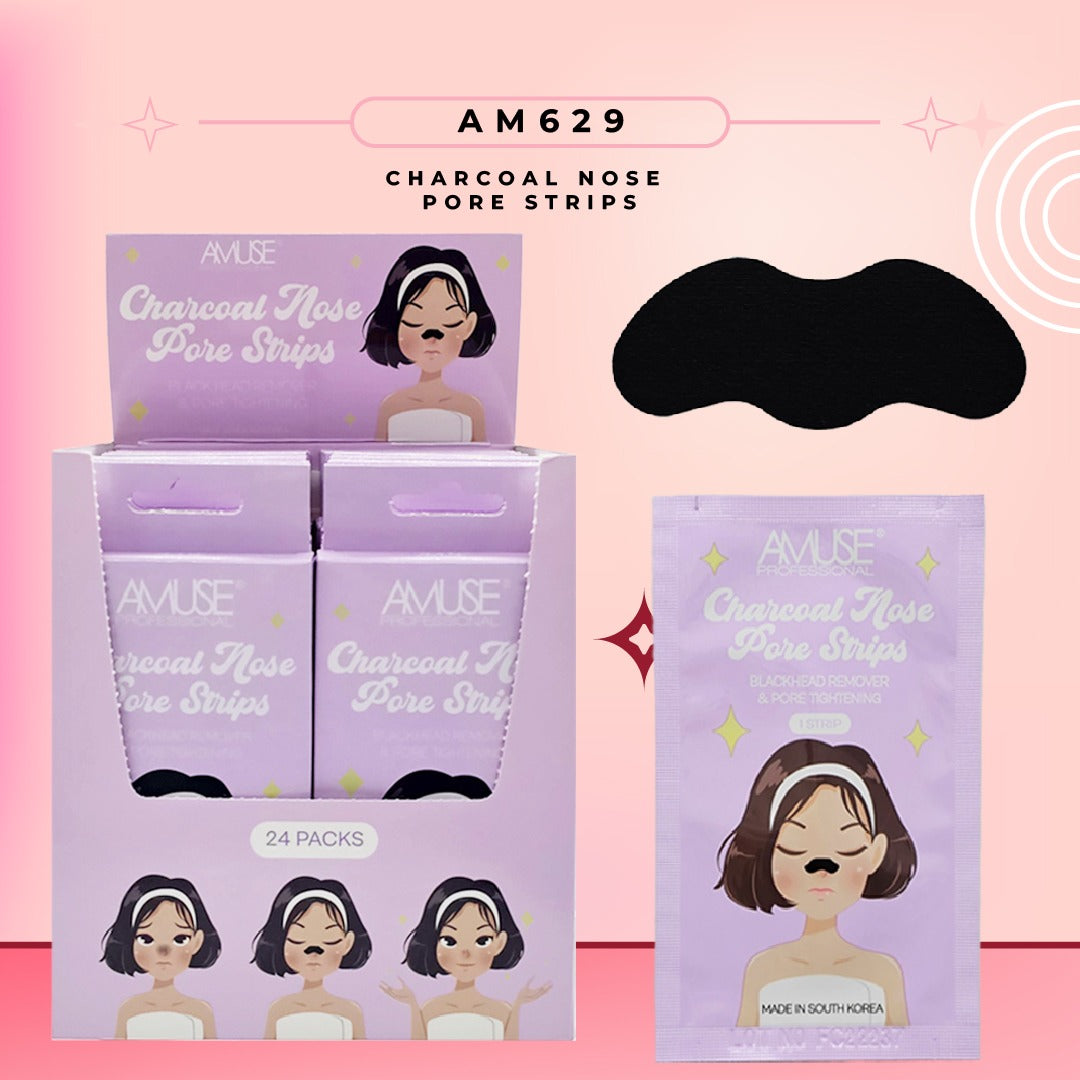 Amuse  Charcoal Nose Pore Strips - Black Head Remover #AM629 / 24 packs Display