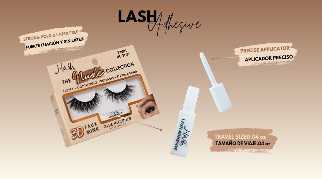 JLASH - THE NUDE COLLECTION  - 3D FAUX MINK & LASH GLUE - SET B / 36PCS DISPLAY