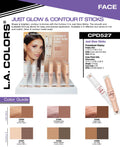 L.A. COLORS Contour it & Just Glow Stick - Dual-Ended Highlighter  & Bronzer / Contour Sticks #CPD527B / 36pcs Display