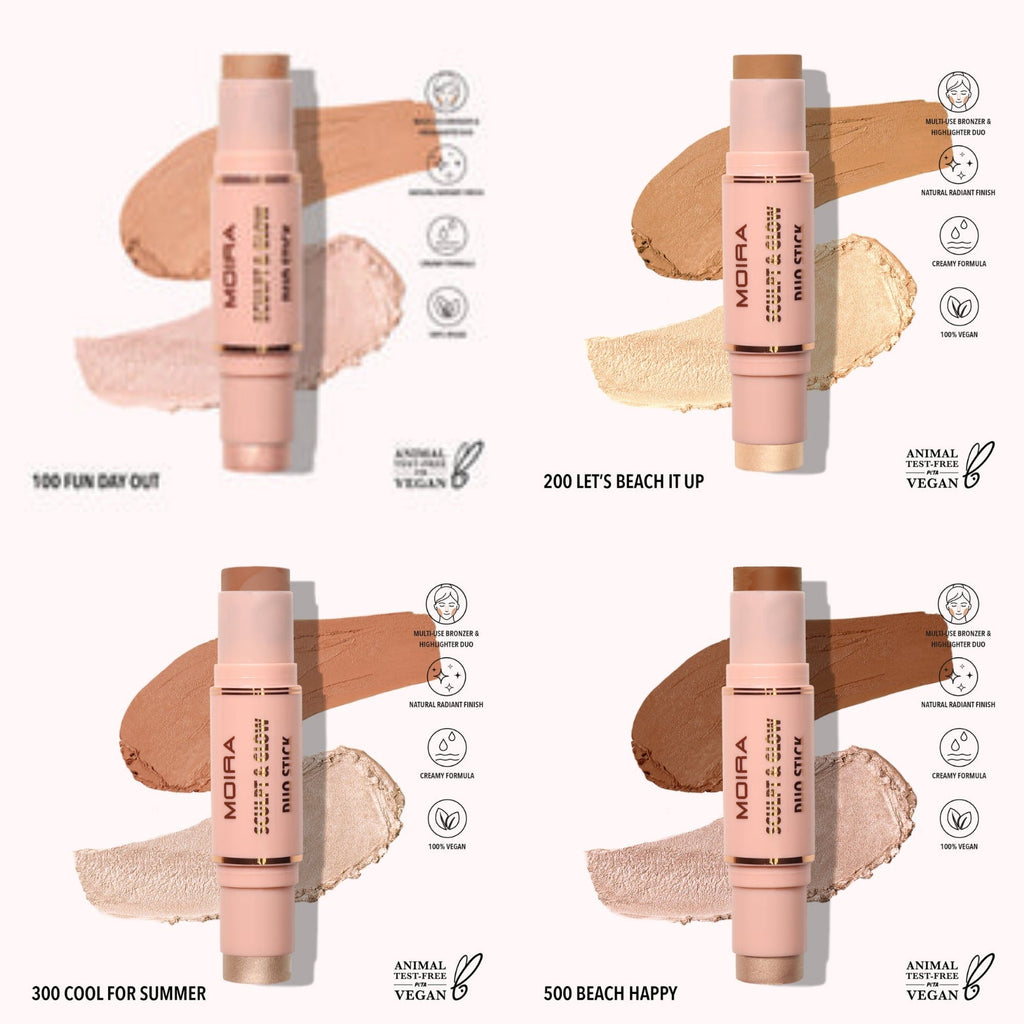 MOIRA Face sculpt Liquid Contour & Sculpt & Glow Duo Stick w/Display 36pcs Display + Tester