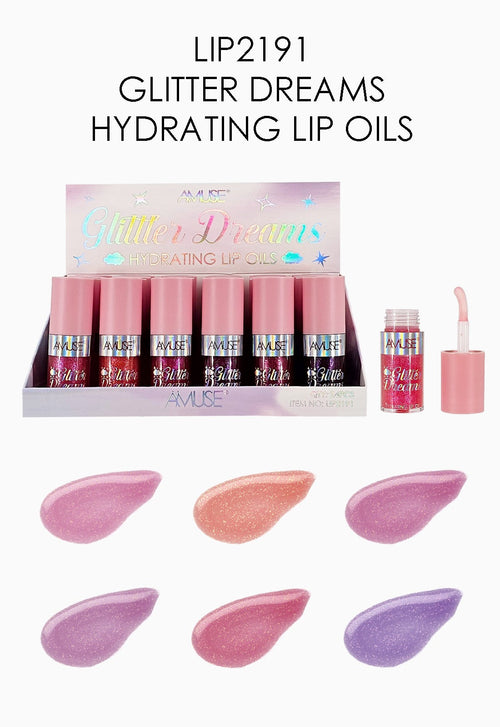 AMUSE COSMETIC Glitter Dreams Hydrating Lip Oil #LIP2191 24pcs Display