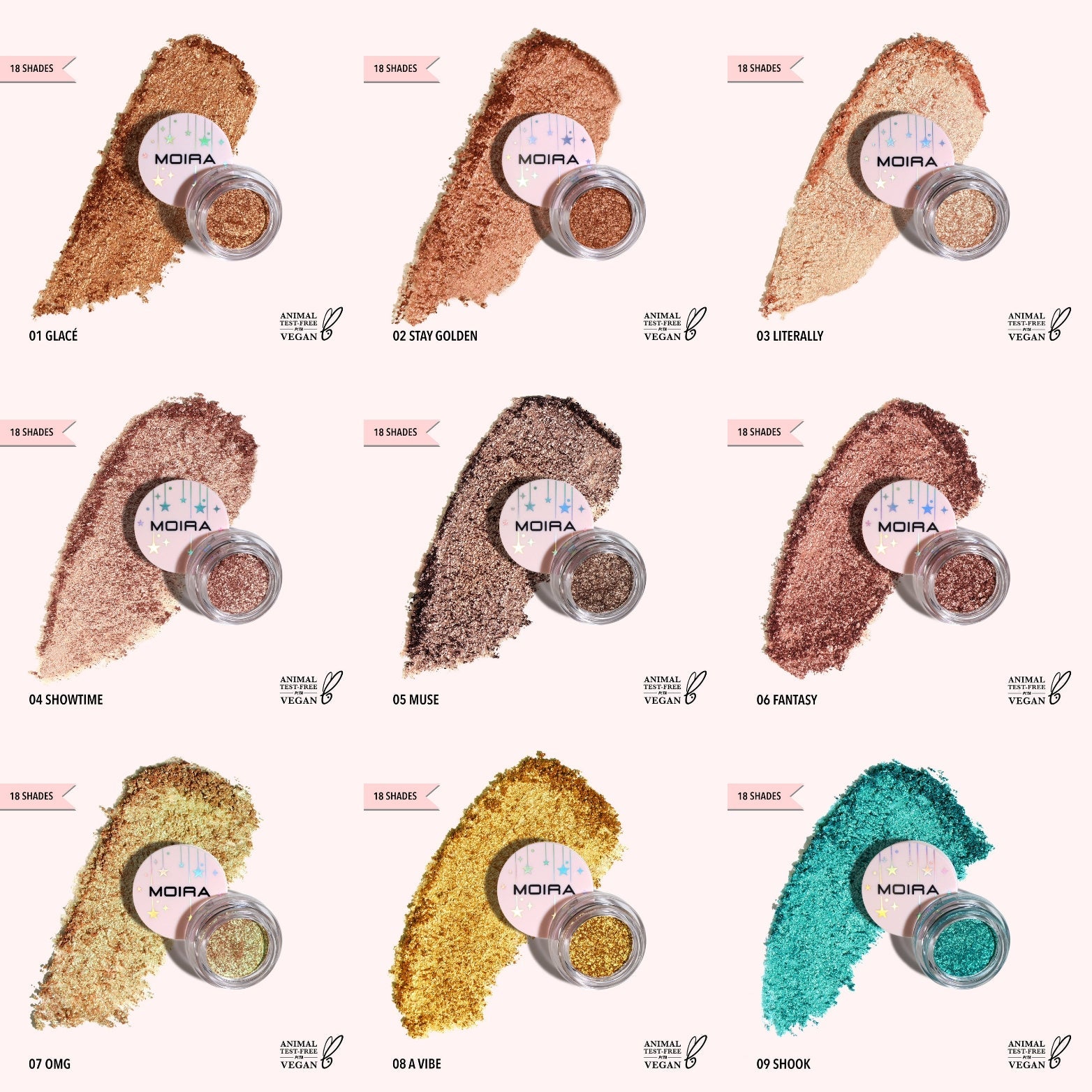 MOIRA Starshow Shadow Pot w/ Display | 108pc Display + Tester