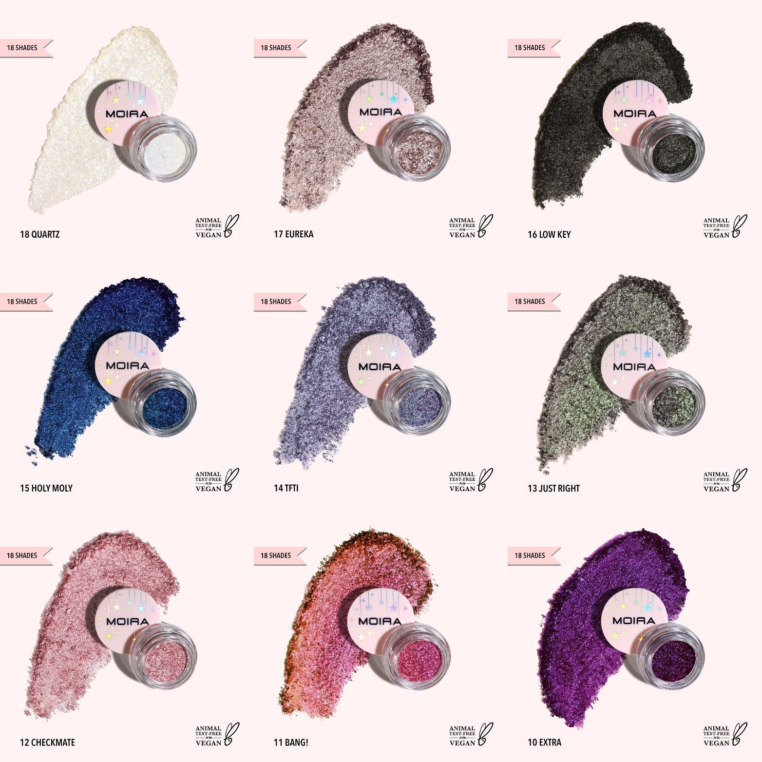 MOIRA Starshow Shadow Pot w/ Display | 108pc Display + Tester