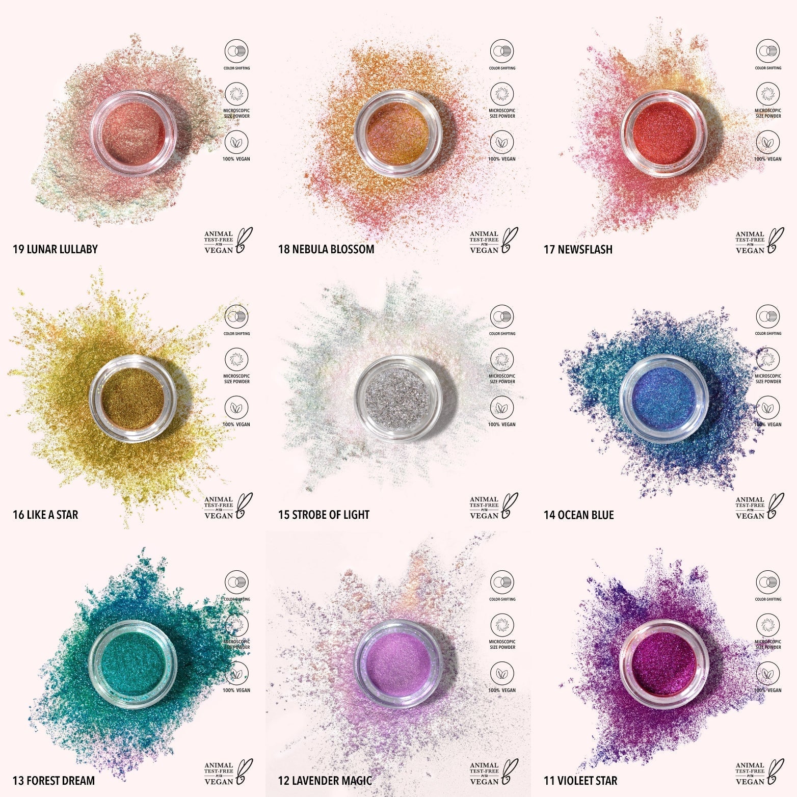 MOIRA Startruck Chrome Loose Powder (SCLP) w/ Display 120 pcs Display + Tester