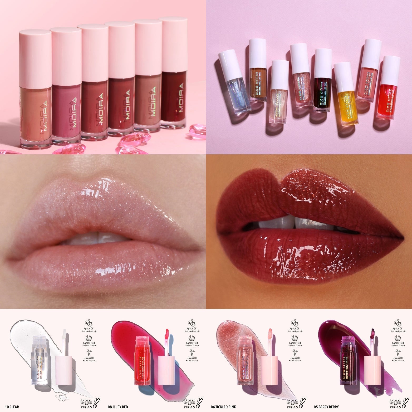 MOIRA Glow Getter Hydrating Lip Oil w/ Display 90pcs Display + Tester