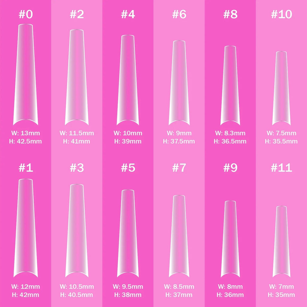 ADORO Flexi' Fit Soft Gel Tips XXL Coffin (BAMBOO) 600pcs Tips