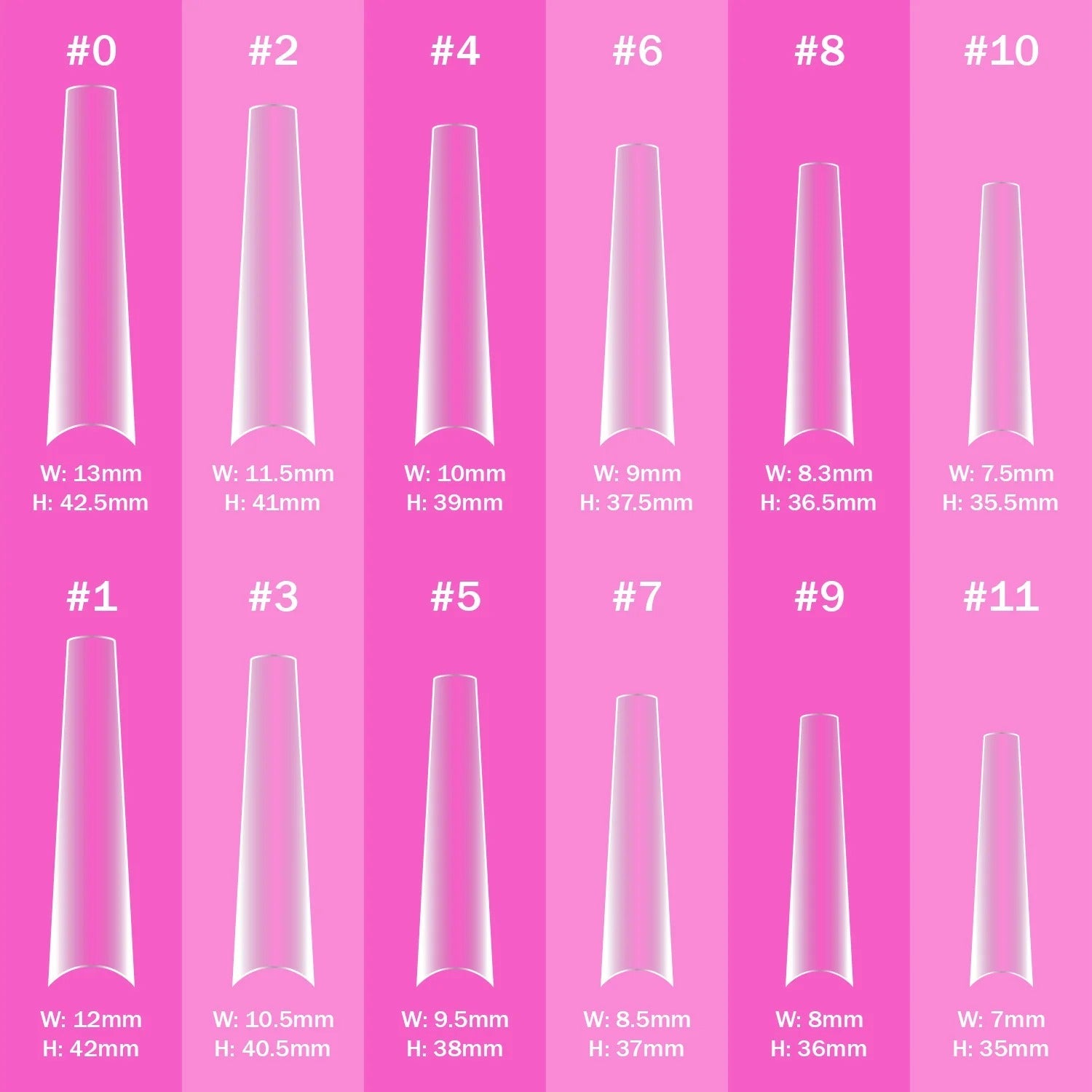 ADORO Flexi' Fit Soft Gel Tips XXL Coffin (BAMBOO) 600pcs Tips