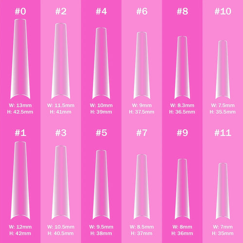 ADORO Flexi' Fit Soft Gel Tips XXL Coffin (BAMBOO) 600pcs Tips