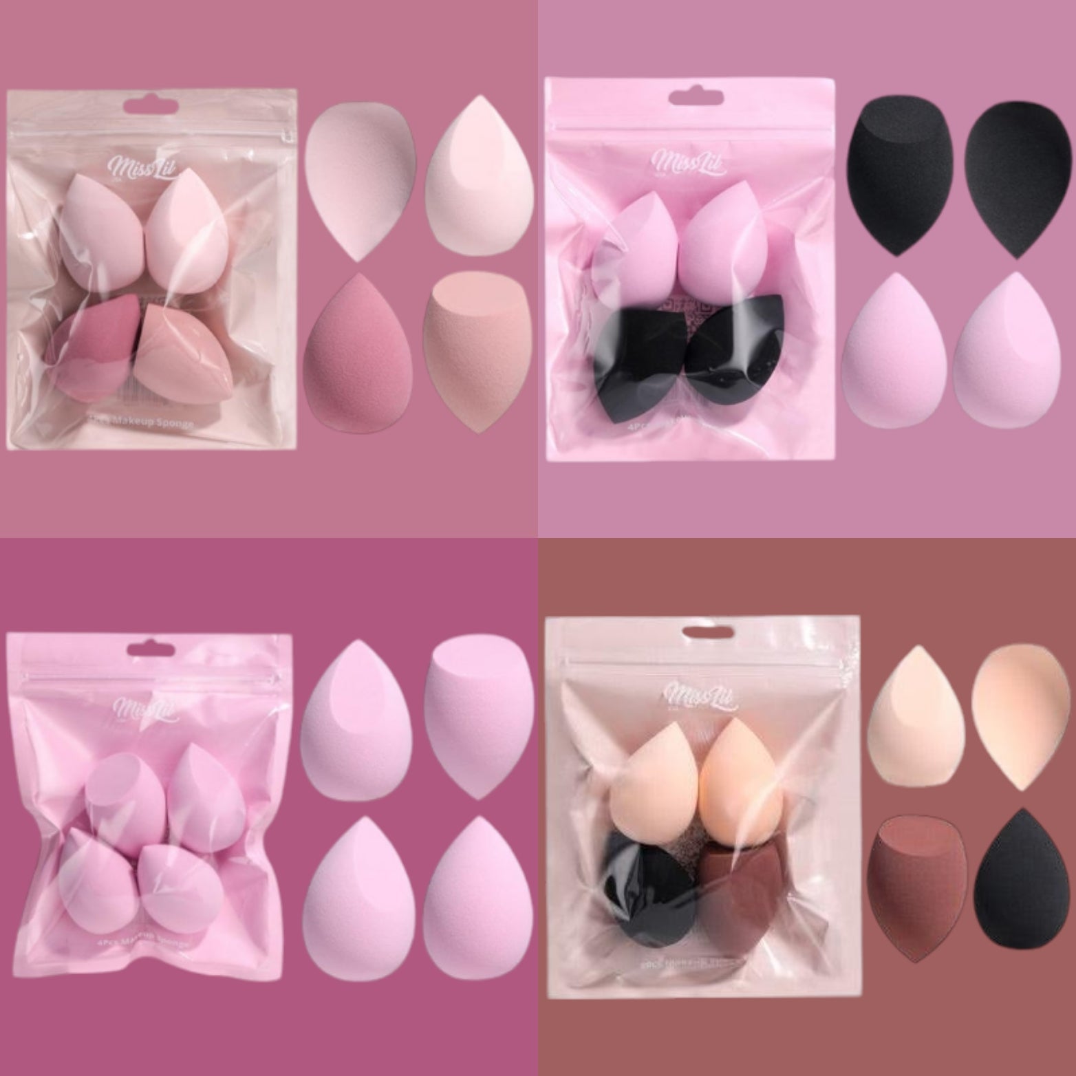 MISS LIL USA 4Pcs Blending Sponge Set
