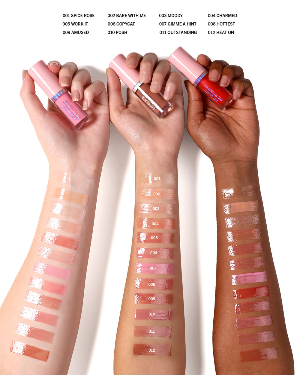 MOIRA Lip Glaze Oil Plumper w/Display | 36pcs Dispay + Tester
