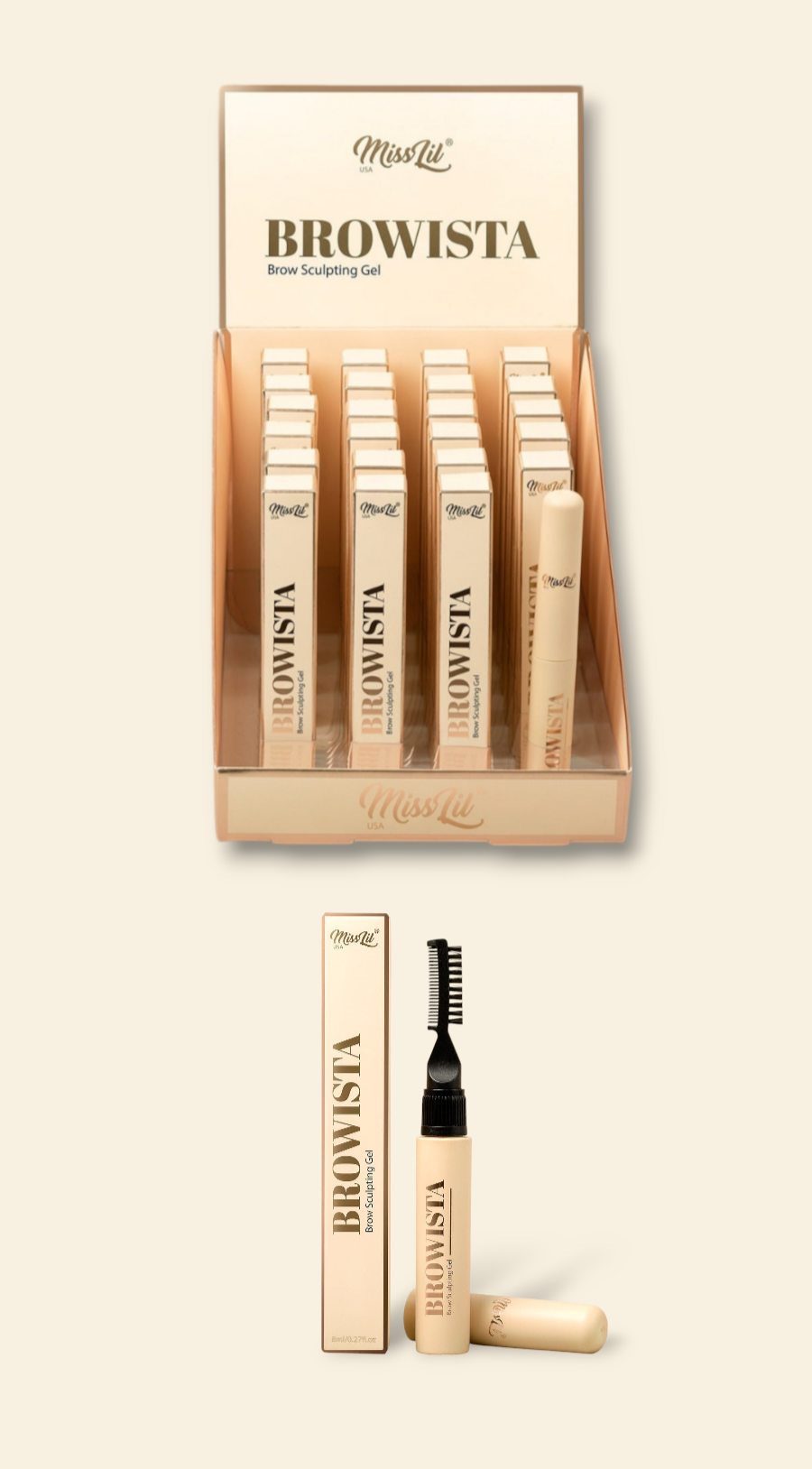 MISS LIL Browista Brow Sculting Gel / 36pcs display + tester