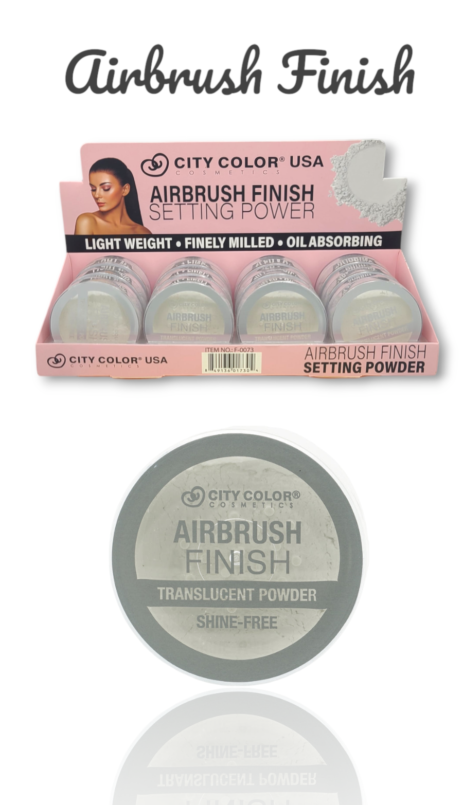 City Color - Airbrush Finish Setting Powder #F-0073 / 12pcs Display