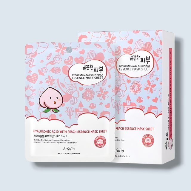ESFOLIO Essence Mask Sheet / Hyaluronic acid with peach |12pcs pack