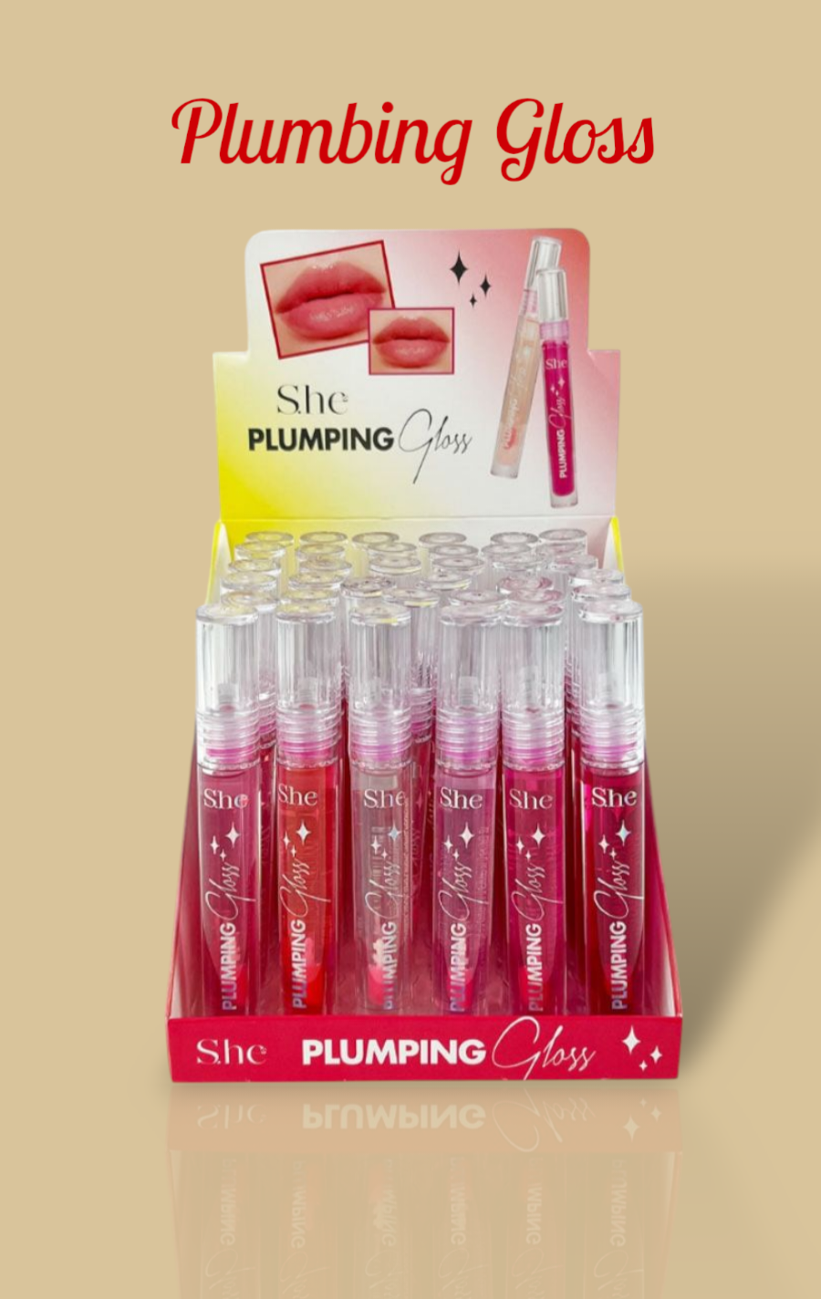 S.HE MAKEUP Plumping Gloss #PG850 | 36pcs Display