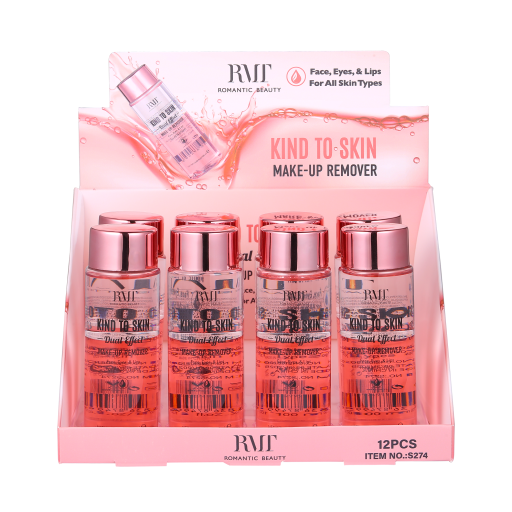 ROMANTIC BEAUTY Makeup Remover Kind to Skin Dual Effect #S274 | 12pcs Display