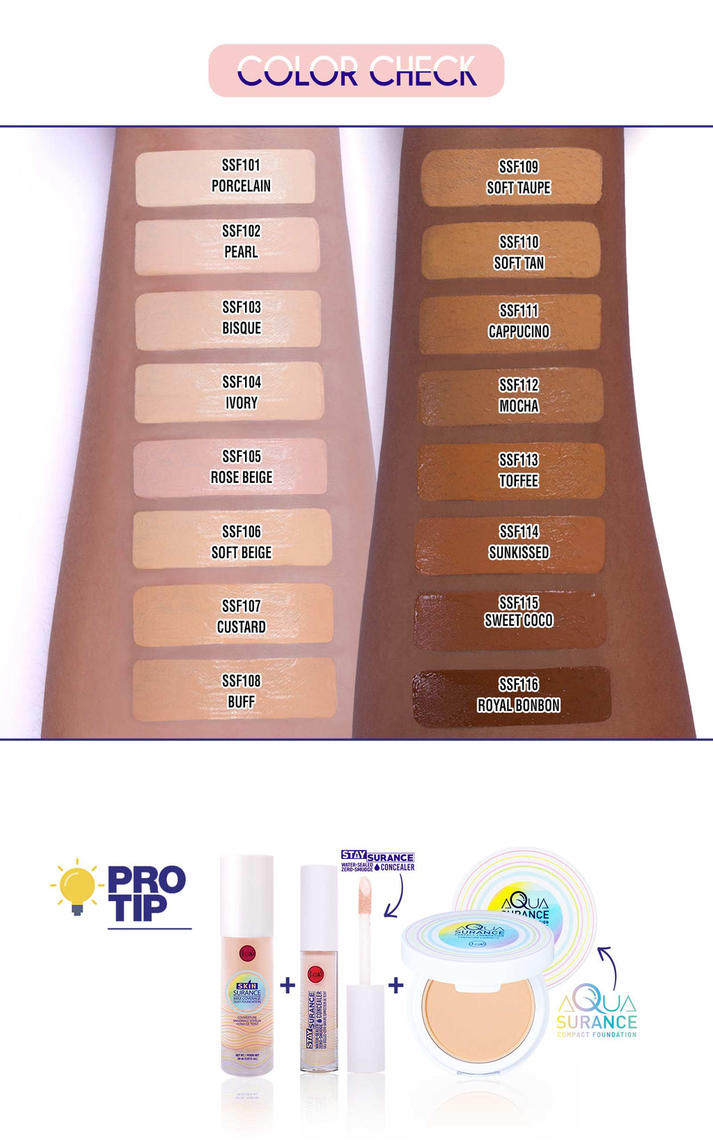 J. CAT BEAUTY SkinSurance Max Coverage Silky Foundation  w/ Display 96pcs Display + Tester | SET B