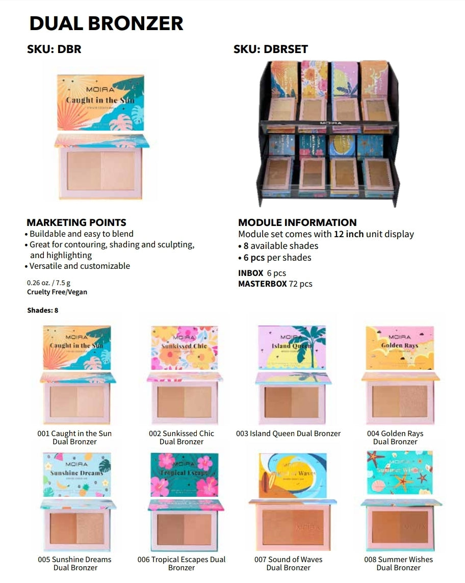 MOIRA Dual Bronzer #DBRSET w/ Display 48pcs Display + Tester