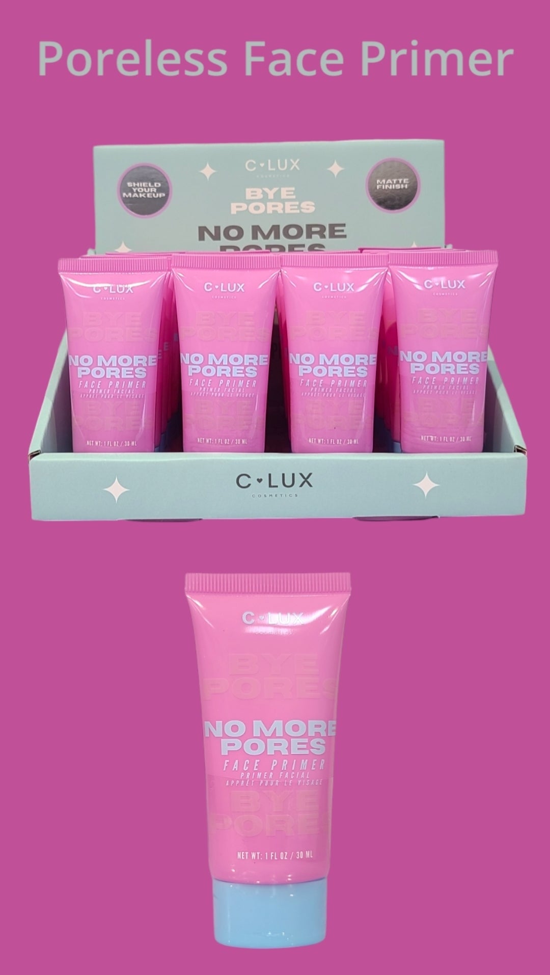 CLUX Bye Pores Face Primer #NMP001 | 24pcs Display