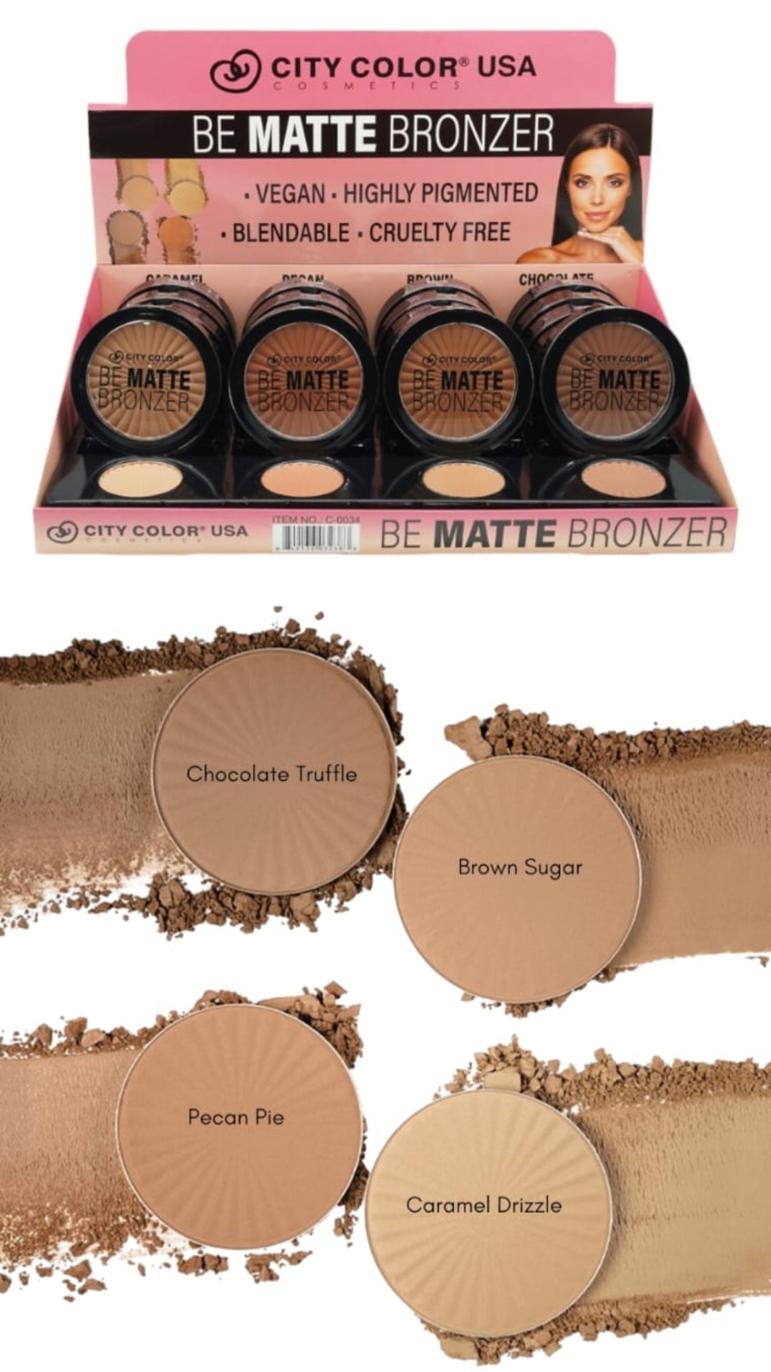 CITY COLOR Be Matte Bronzer  #C-0034 24pcs Display