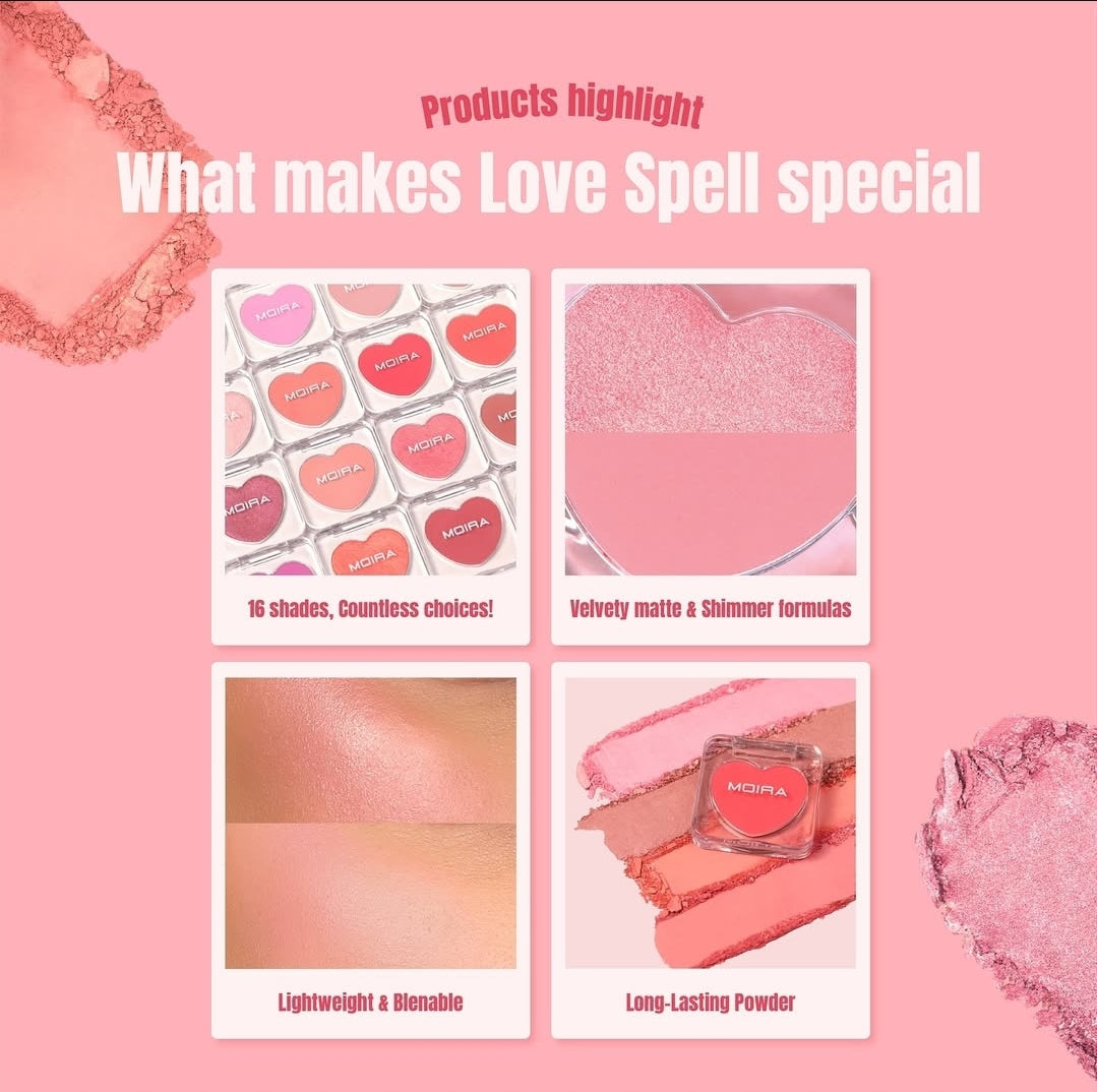 MOIRA Love Spell Powder Blush w/ Display 96pcs Display + Tester