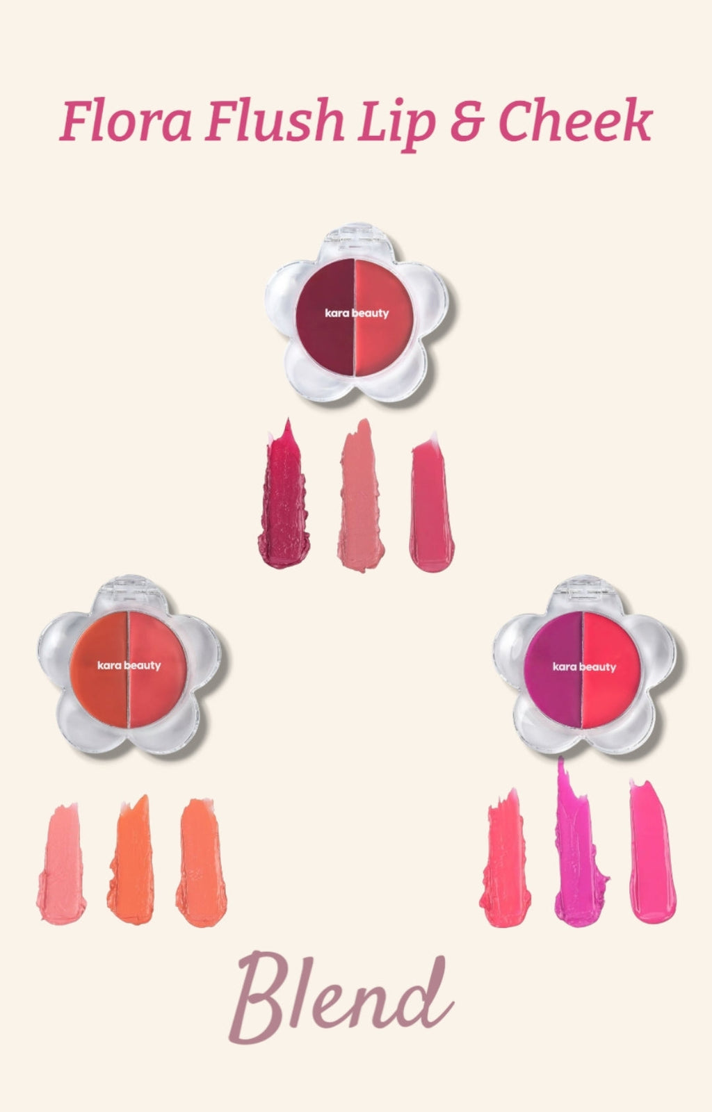 KARA BEAUTY Flora Flush Lip & Cheek  | 24pcs Display