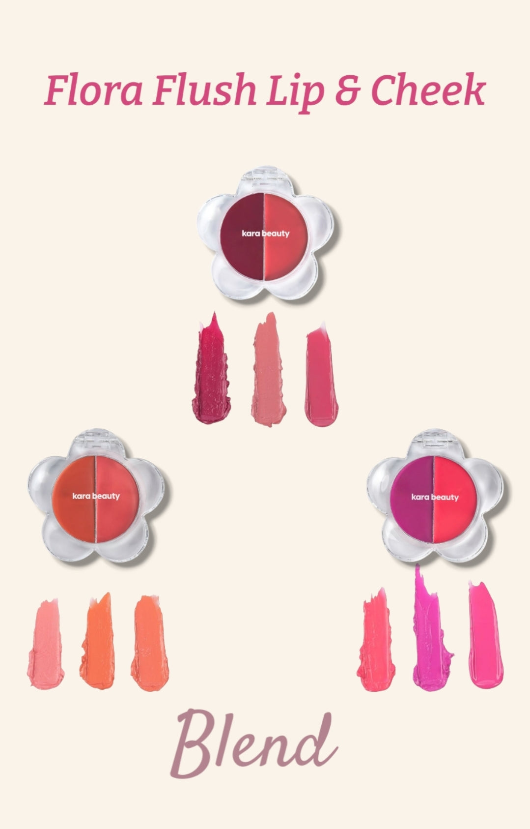 KARA BEAUTY Flora Flush Lip & Cheek  | 24pcs Display