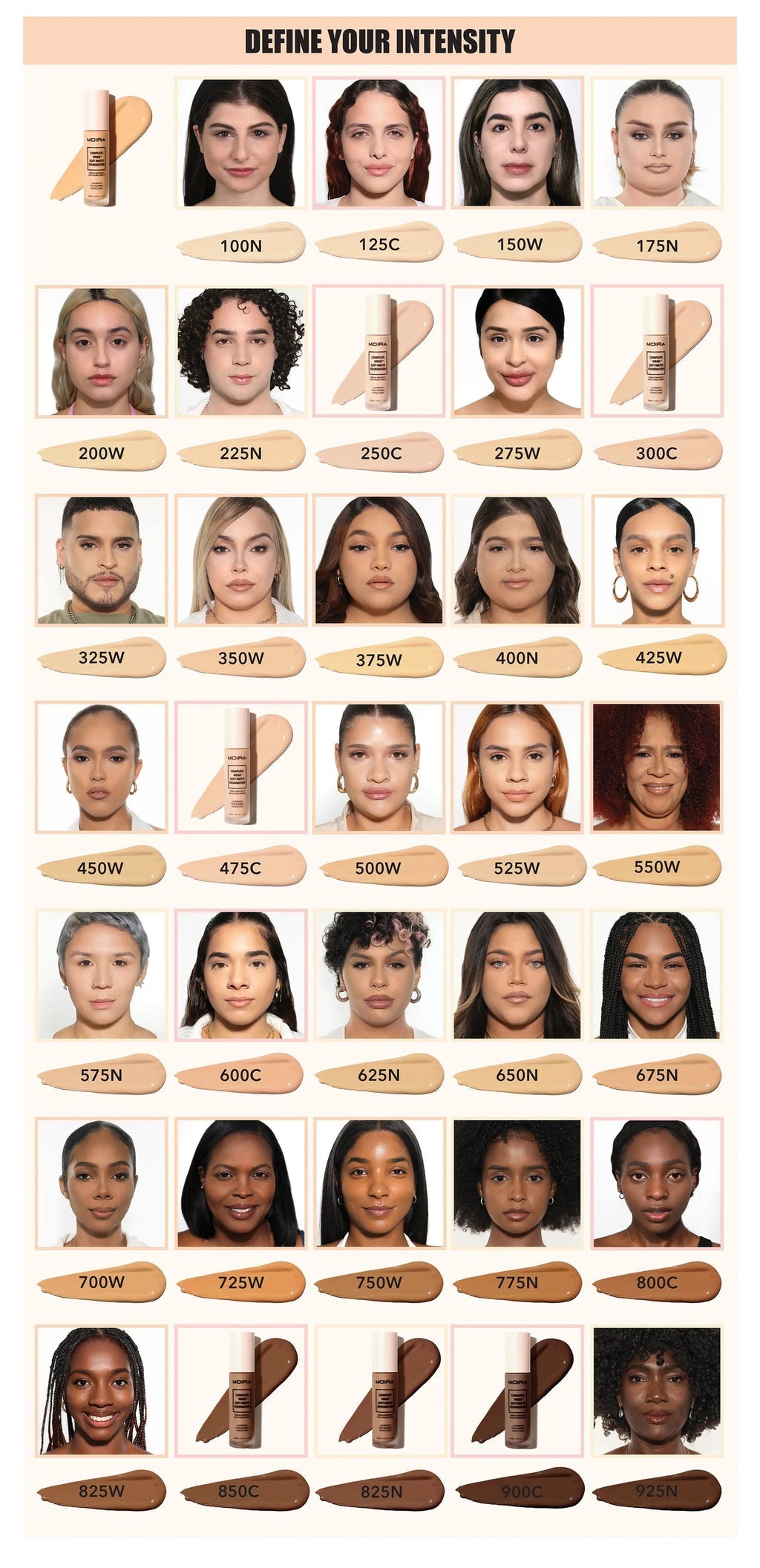 MOIRA Complete Wear Soft Matte Foundation Set C w/Display 21pcs Display + tester