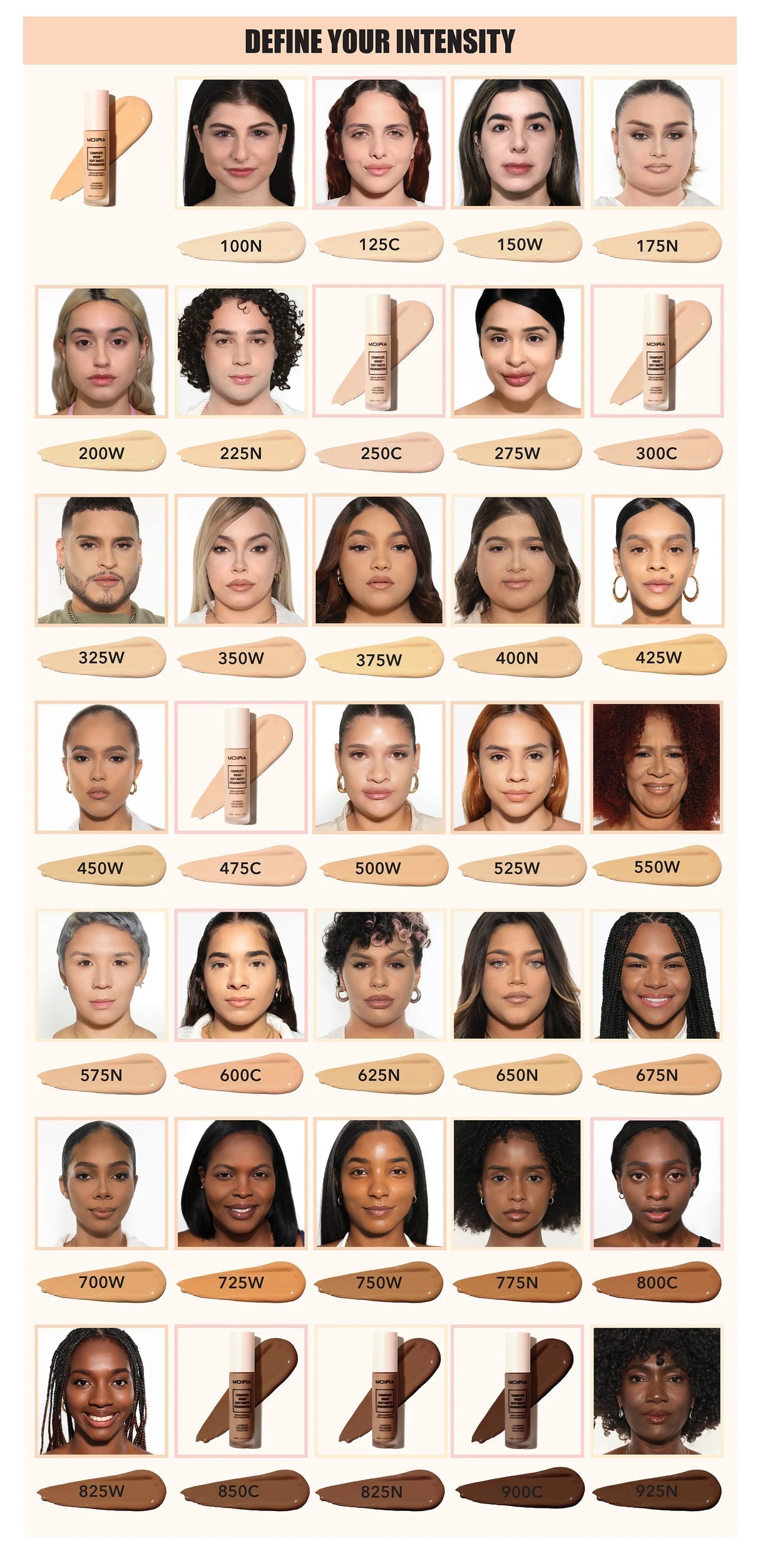 MOIRA Complete Wear Soft Matte Foundation Set C w/Display 21pcs Display + tester