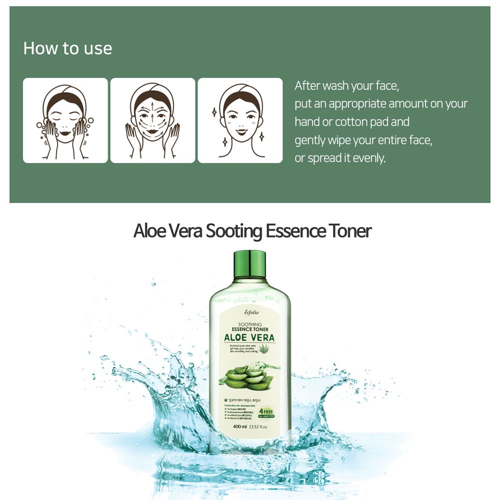 ESFOLIO Essence Toner Aloe Vera 400ml
