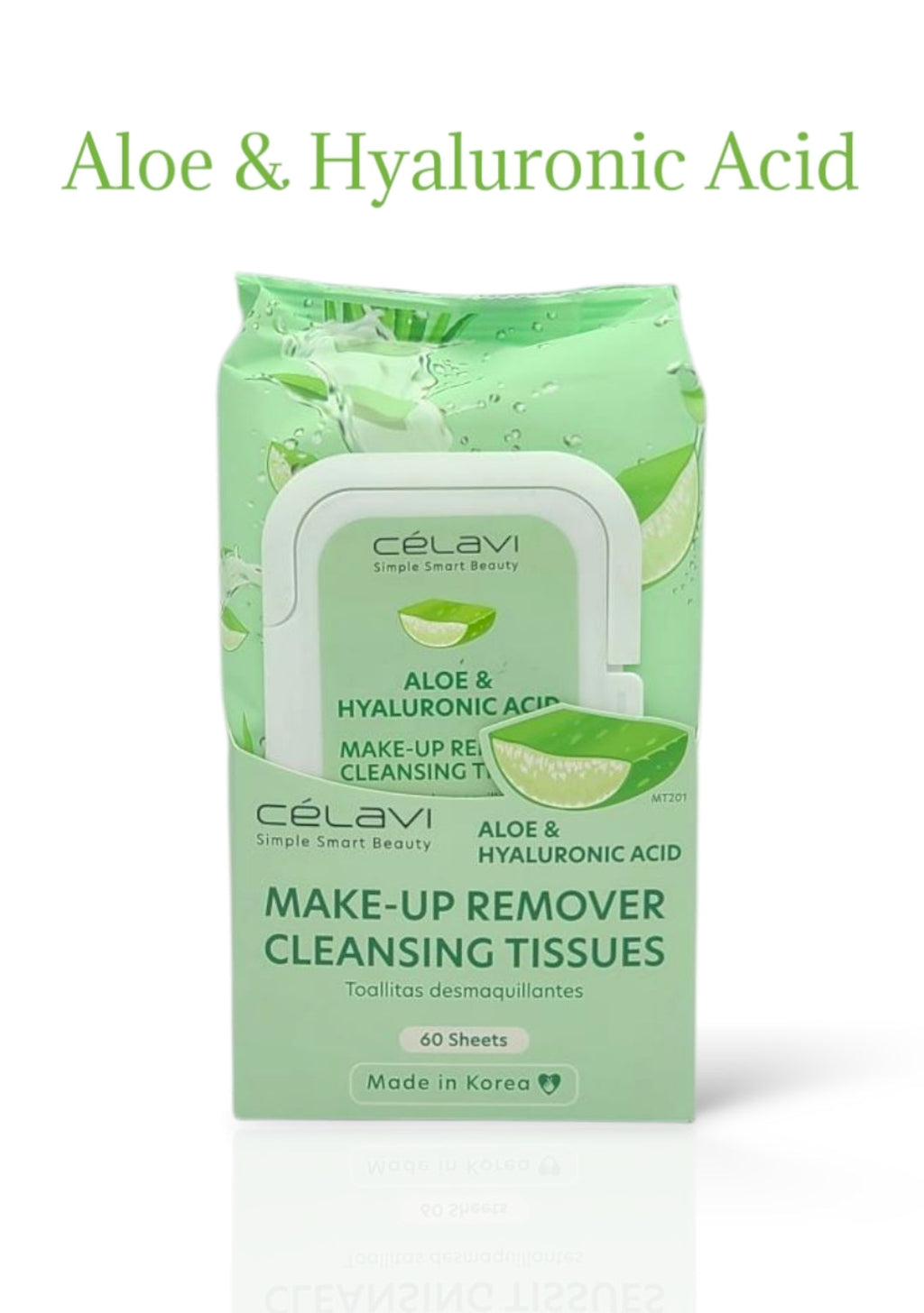 CELAVI Make-up Remover Cleansing Tissues / Aloe & Hyaluronic Acid / 12pack Box