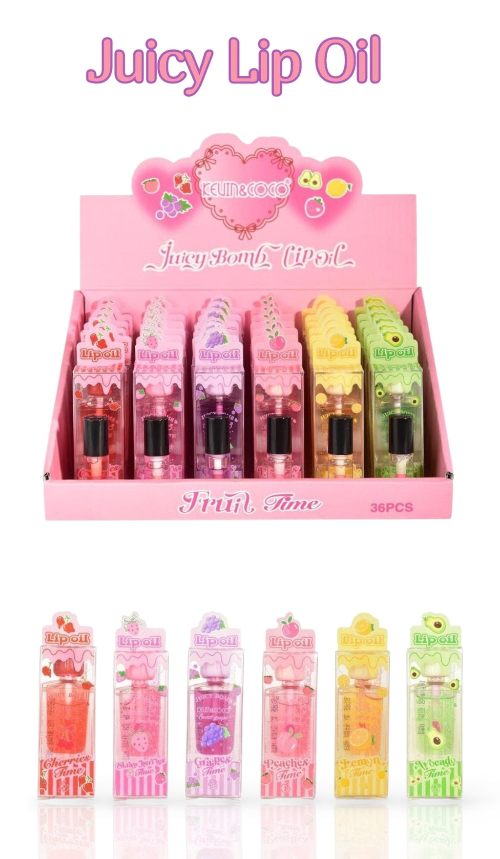 KEVIN&COCO Juicy Bomb Lip Oil / 36pcs Display