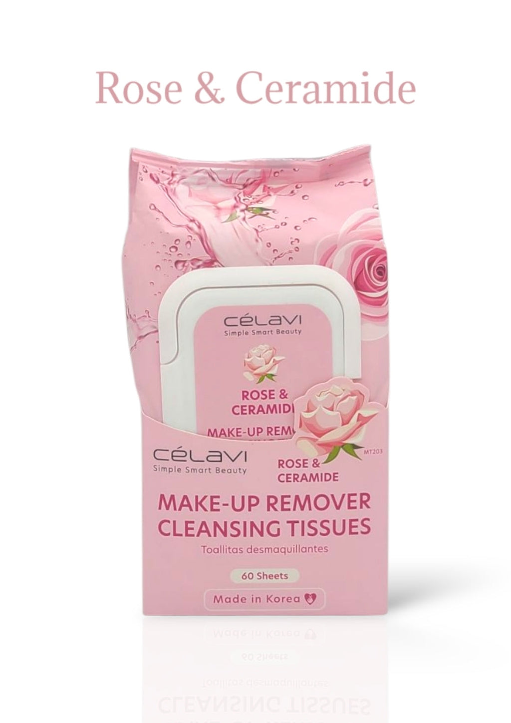 CELAVI Make-up Remover Cleansing Tissue / Rose & Ceramide / 12pack Box