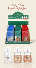 ROMANTIC BEAUTY Glow Getter Body & Face Liquid Highlighter / 12 pcs Display