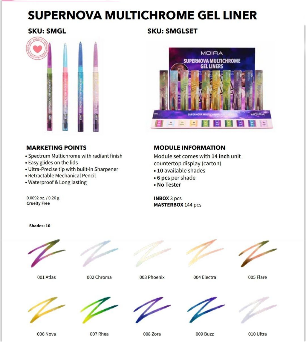 MOIRA SuperNova Multichrome Gel Liner w/Display 60pcs Display