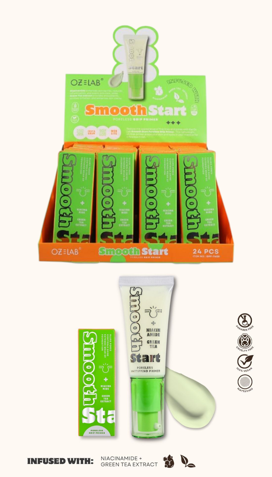 OZ LAB SmoothStart Poreless Grip Primer / 24pcs Display