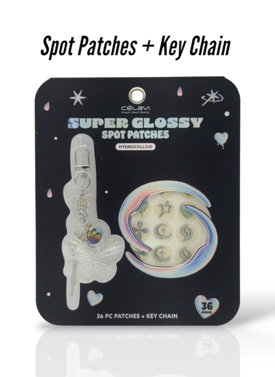 CELAVI Super Glossy Spot Patches + Keychain / 12 pack