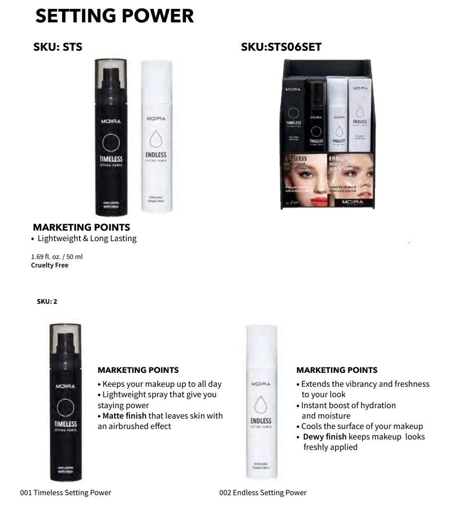 MOIRA Setting Power - Endless & Timeless / 24pcs Display + Tester