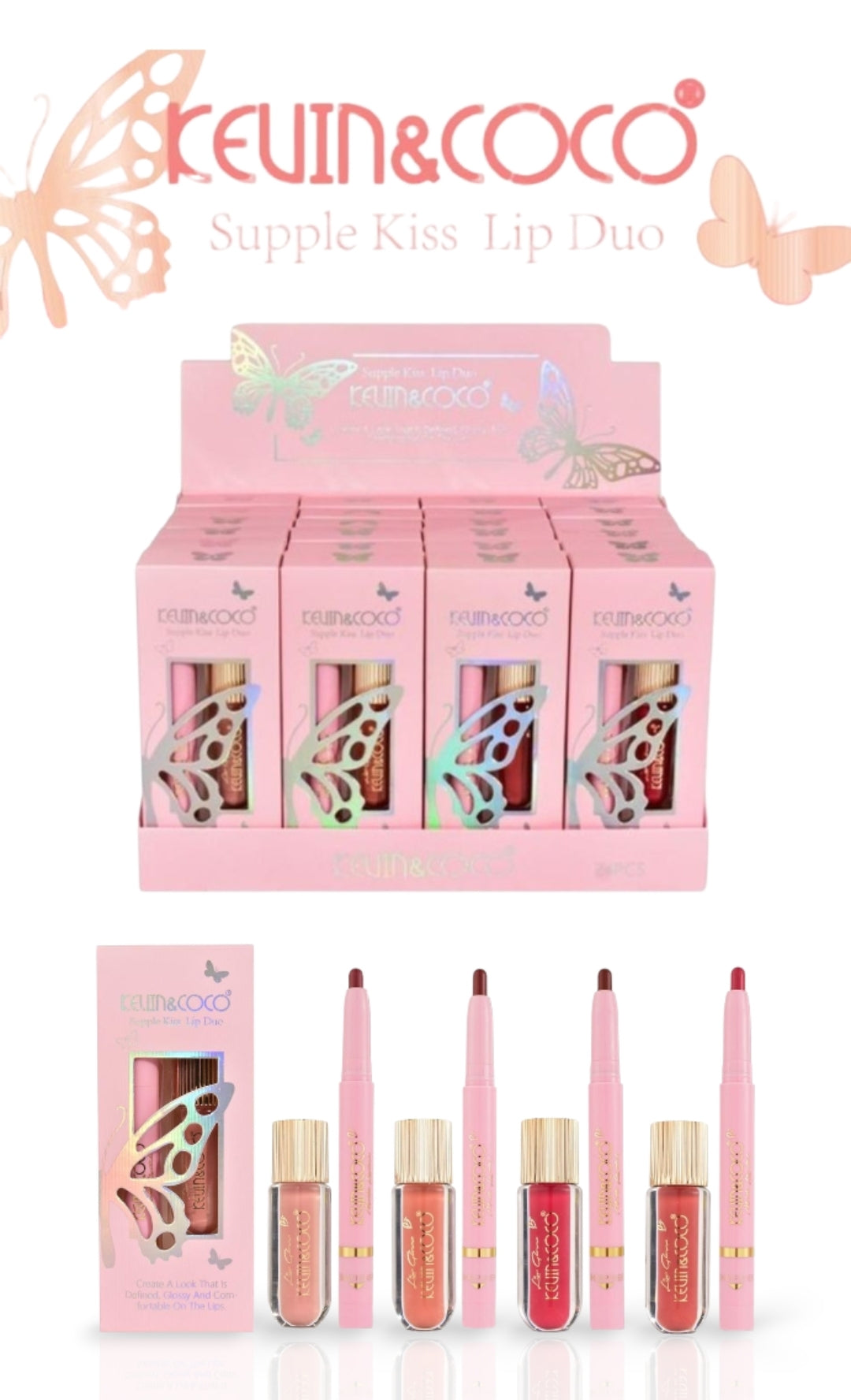 KEVIN&COCO Supple Kiss Lip Duo / 24pcs Display