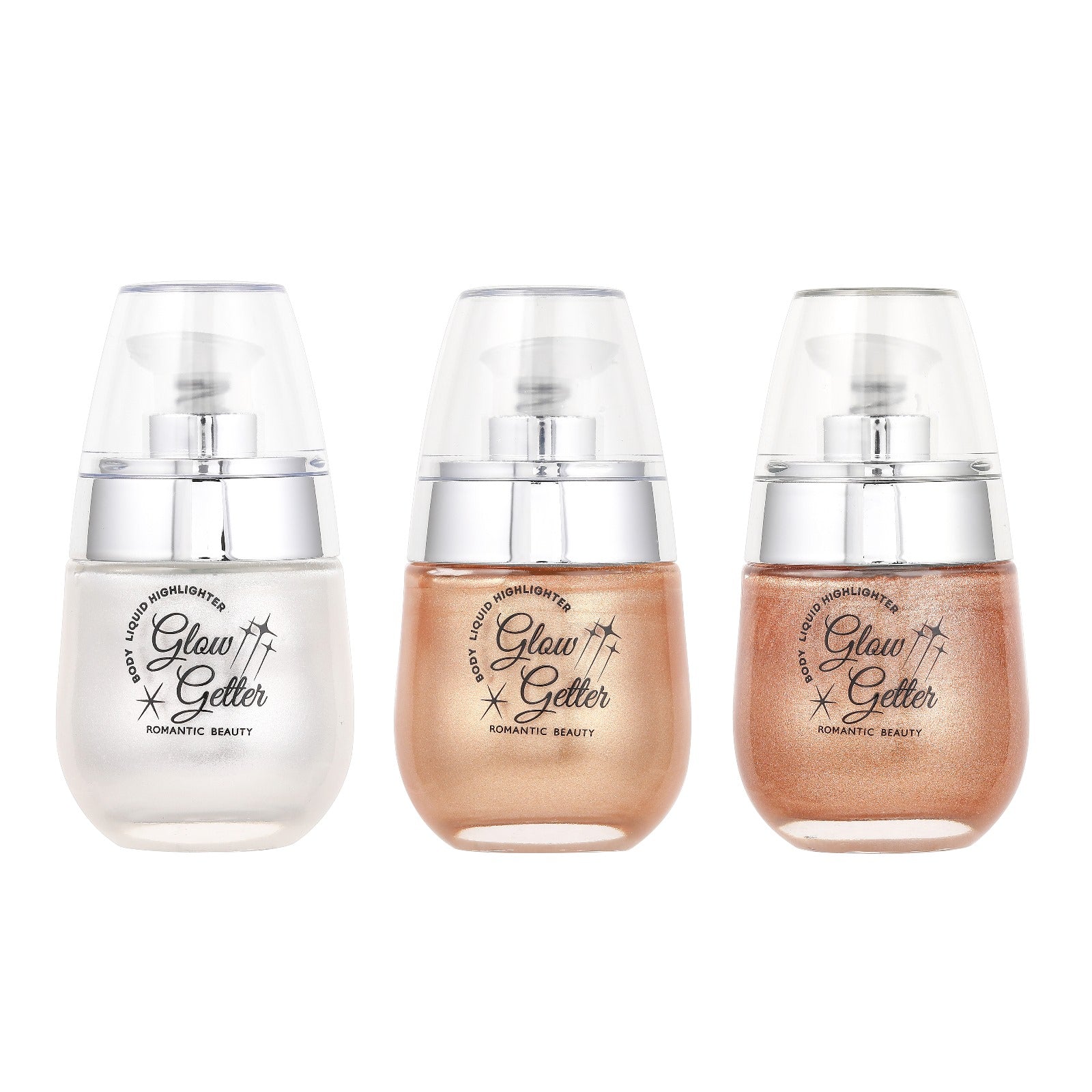 ROMANTIC BEAUTY Glow Getter Body & Face Liquid Highlighter / 12 pcs Display