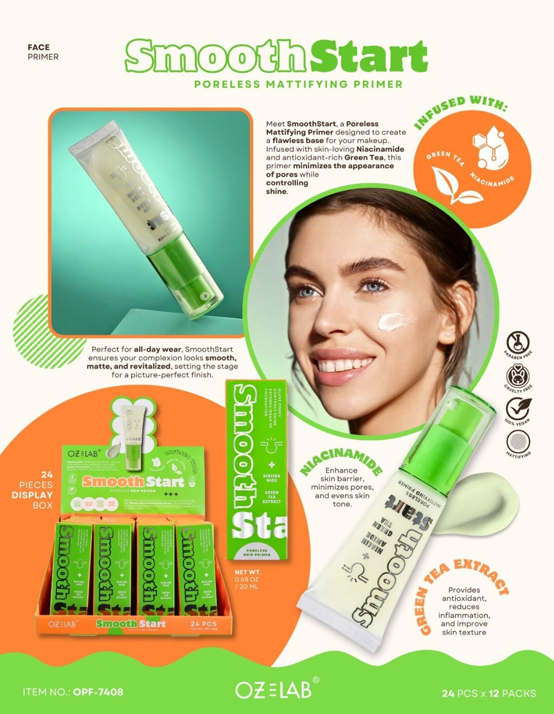 OZ LAB SmoothStart Poreless Grip Primer / 24pcs Display