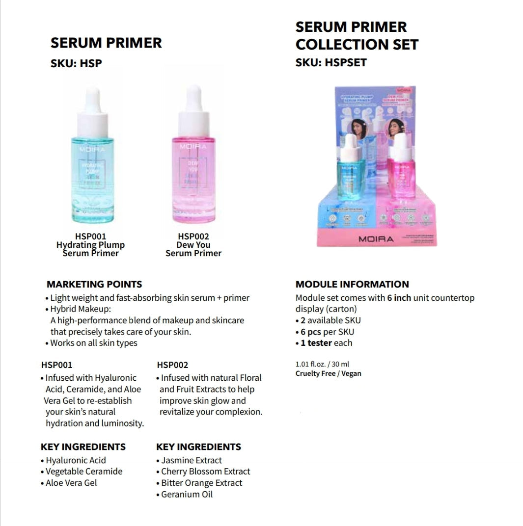 MOIRA Serum Primer w/Display 12pcs Display + Tester