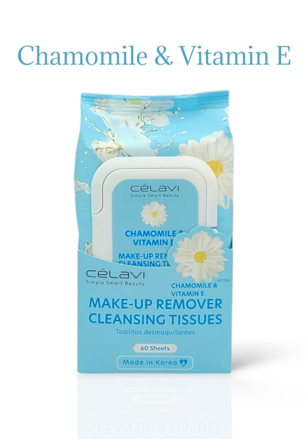 CELAVI Make-up Remover Cleansing Tissues /  Chamomile & Vitamin E / 12pack Box